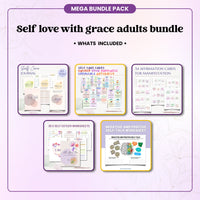 SELFLOVEWITHGRACE Adult Bundle - Self Care Journal, Social Emotional Learning Printable Set