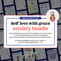SELFLOVEWITHGRACE Anxiety Bundle - Anxiety Coping Emotional Support Therapy Tools