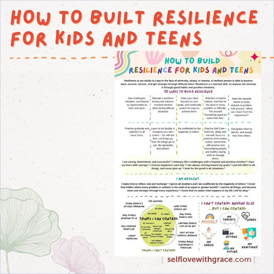 PTSD Trauma Coping Skills Printable Handouts Bundle for Kids-Teens-Young Adults